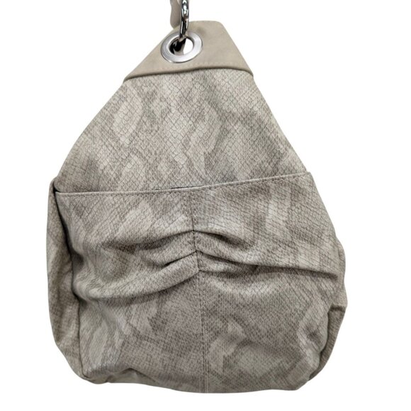 Miche Beverly Demi Snake Shoulder Bag Cream Grey Tote 2 Braided Straps Ruched - Picture 8 of 15